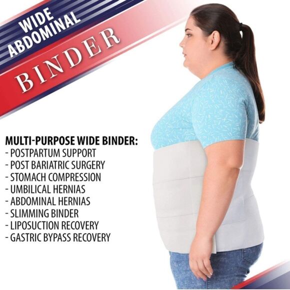 Abdominal Binder Belt – Postpartum, Post-Surgery & Bariatric Support Wrap (L/XL) - Picture 2 of 8